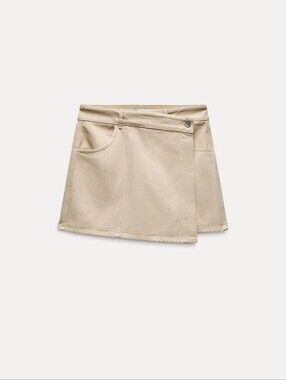 Zara Tan Denim Skort L
